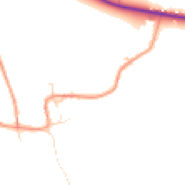 Daytime road noise heatmap for YO26 8DG