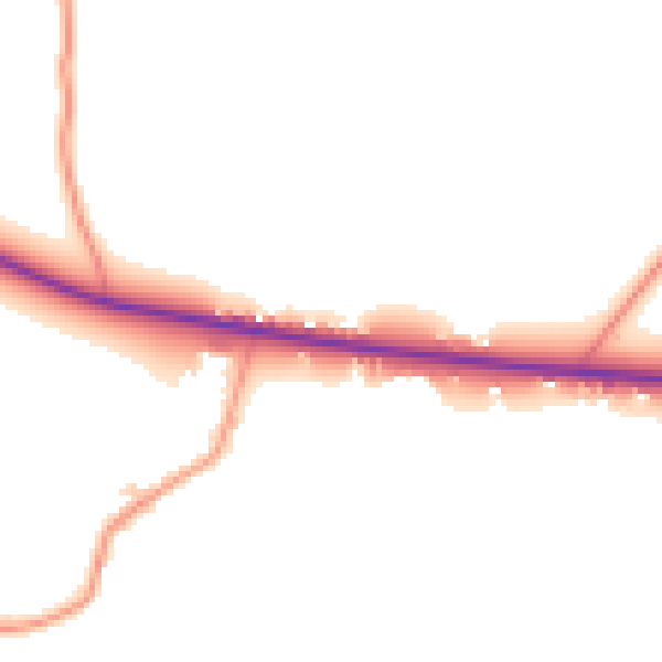 Daytime road noise heatmap for YO26 8DH