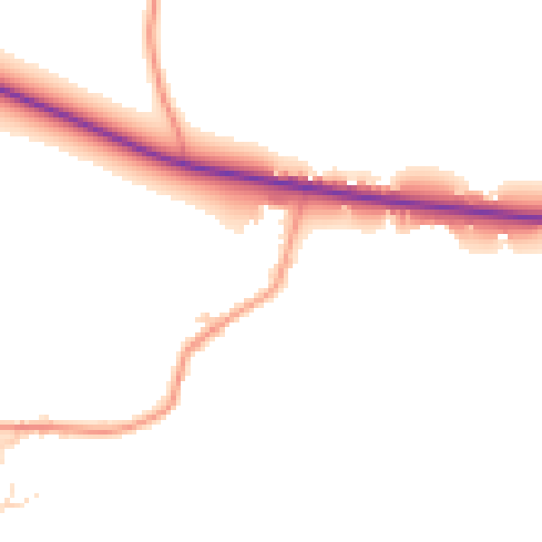 Daytime road noise heatmap for YO26 8DQ