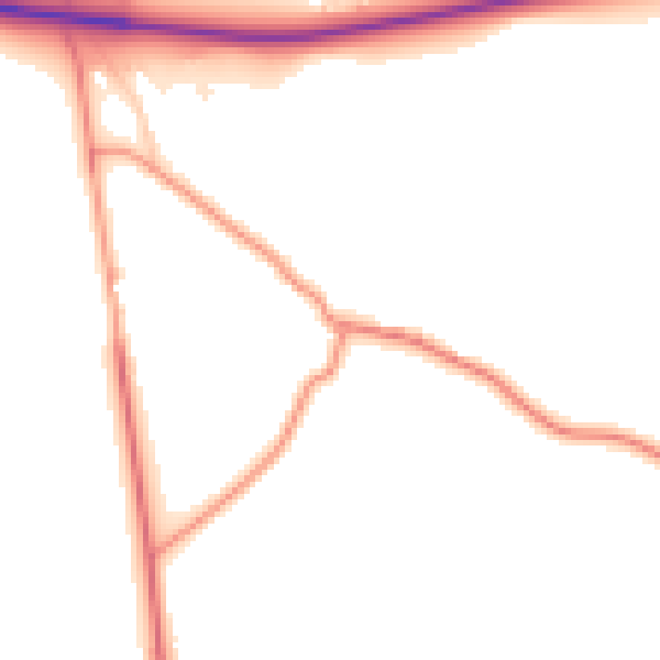 Daytime road noise heatmap for YO26 8DT