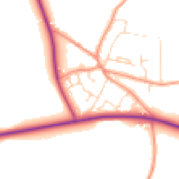 Daytime road noise heatmap for YO26 8FG