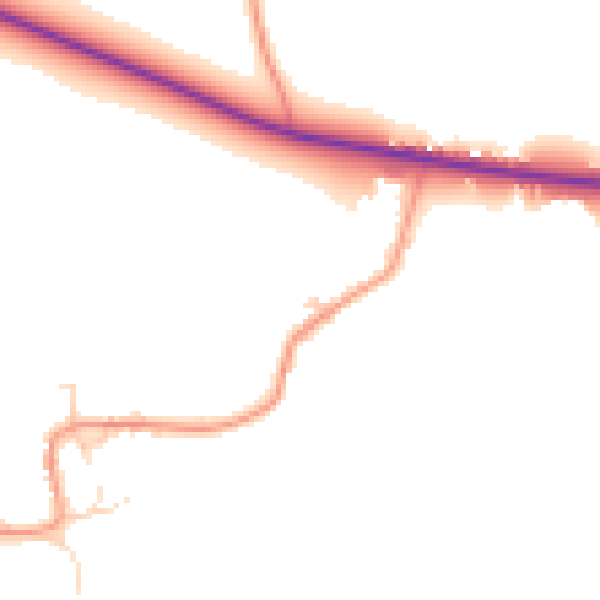 Daytime road noise heatmap for YO26 8FH