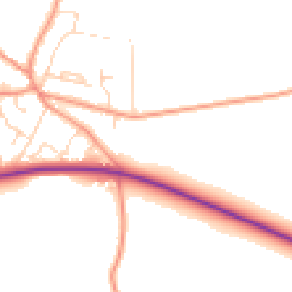 Daytime road noise heatmap for YO26 8FR