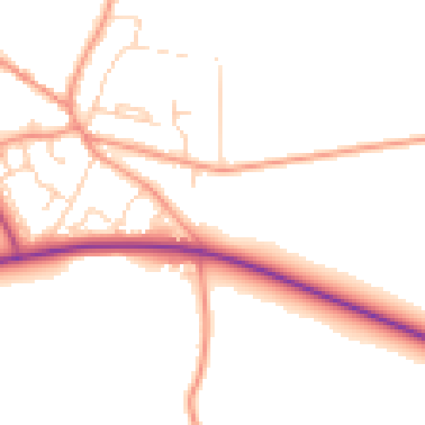 Daytime road noise heatmap for YO26 8FS