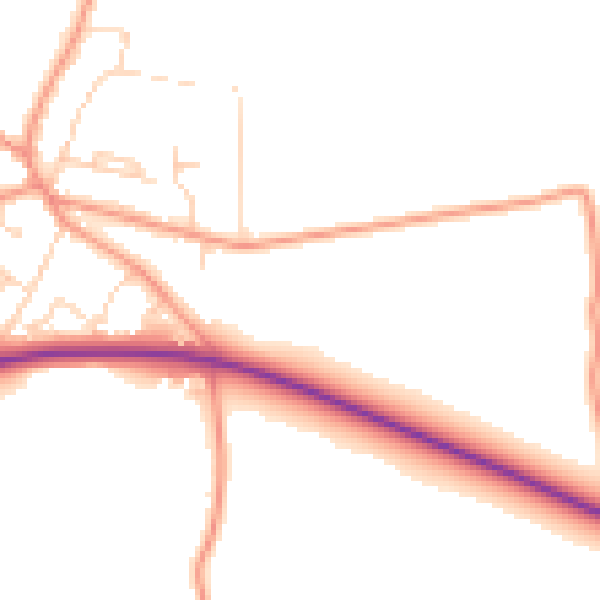 Daytime road noise heatmap for YO26 8FU