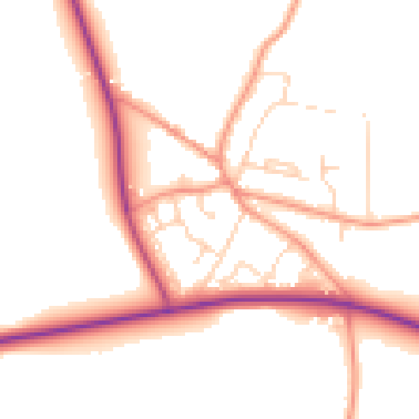 Daytime road noise heatmap for YO26 8HG