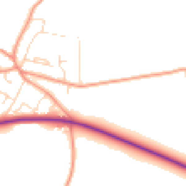 Daytime road noise heatmap for YO26 8WU