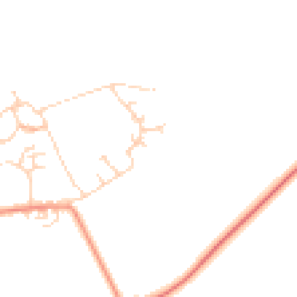 Daytime road noise heatmap for YO32 5ZW