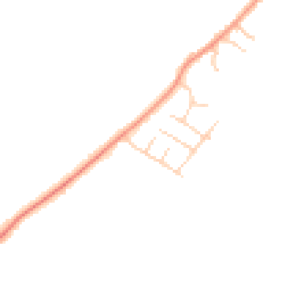 Daytime road noise heatmap for YO32 9TZ