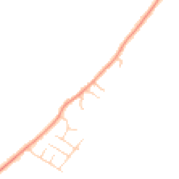 Daytime road noise heatmap for YO32 9UW