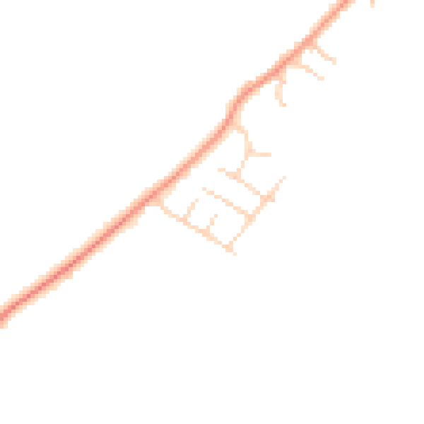 Daytime road noise heatmap for YO32 9UX