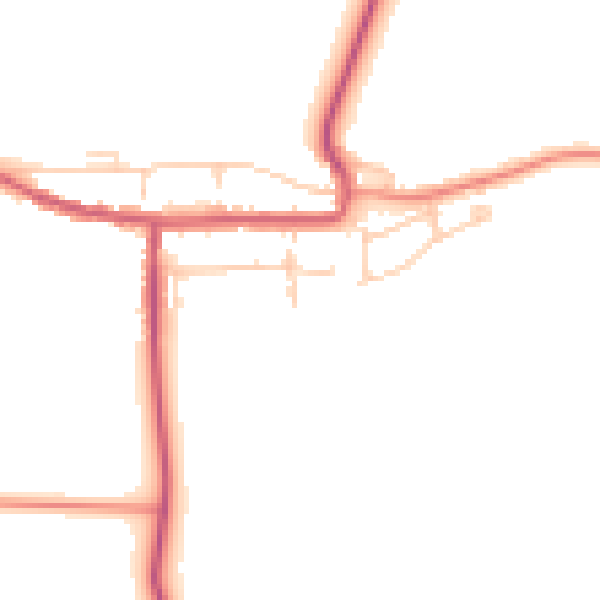 Daytime road noise heatmap for YO61 1AD