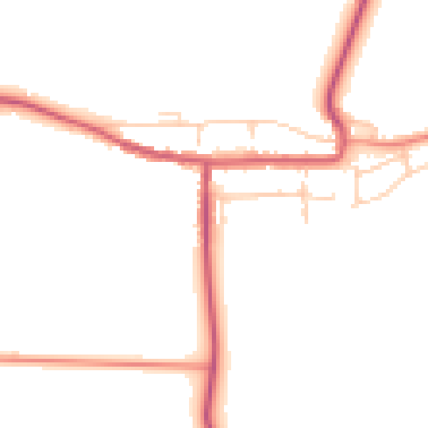 Daytime road noise heatmap for YO61 1AF