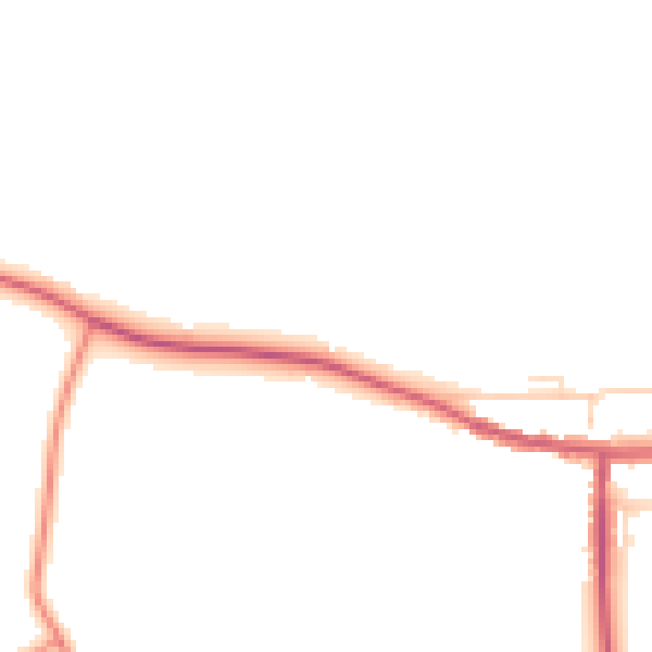 Daytime road noise heatmap for YO61 1AN