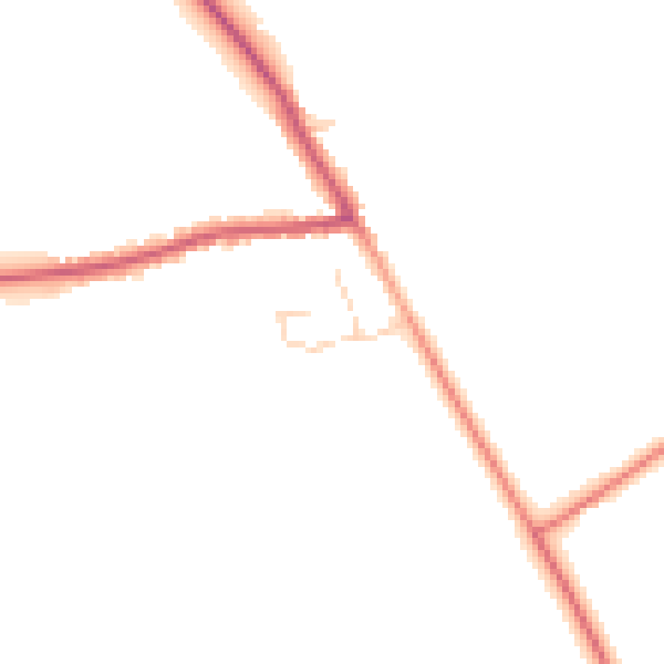 Daytime road noise heatmap for YO61 1DJ