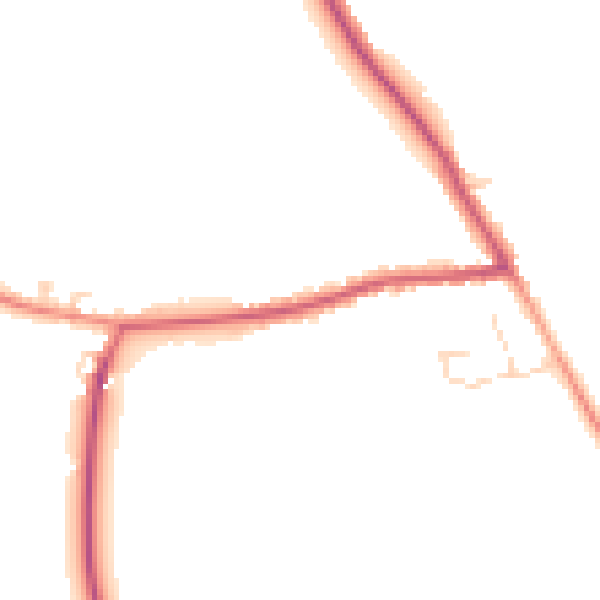 Daytime road noise heatmap for YO61 1DN