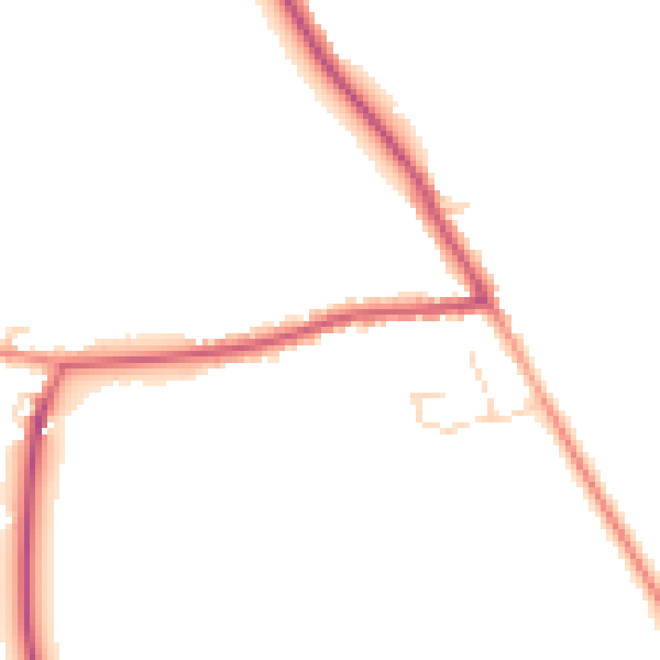 Daytime road noise heatmap for YO61 1DP