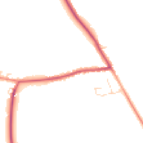Daytime road noise heatmap for YO61 1DW