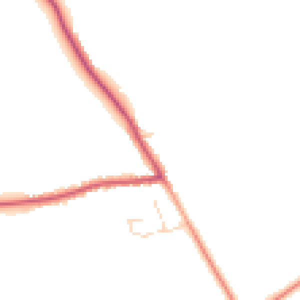 Daytime road noise heatmap for YO61 1EW