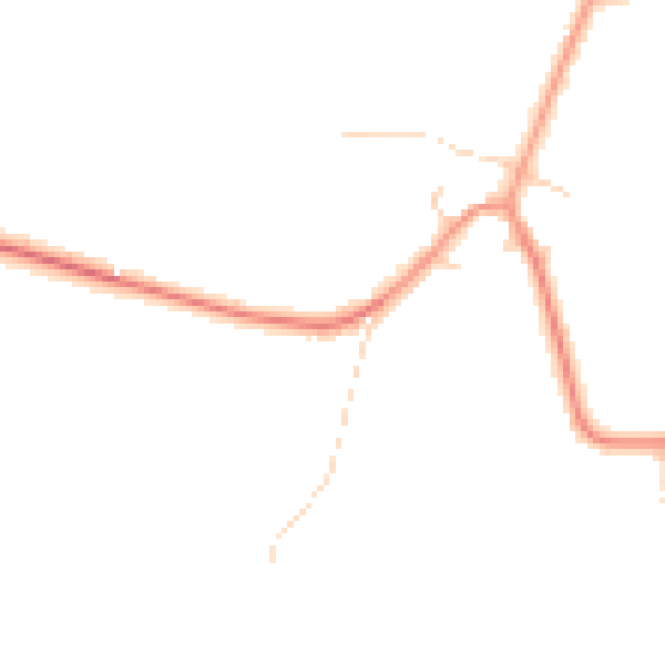 Daytime road noise heatmap for YO61 1HU