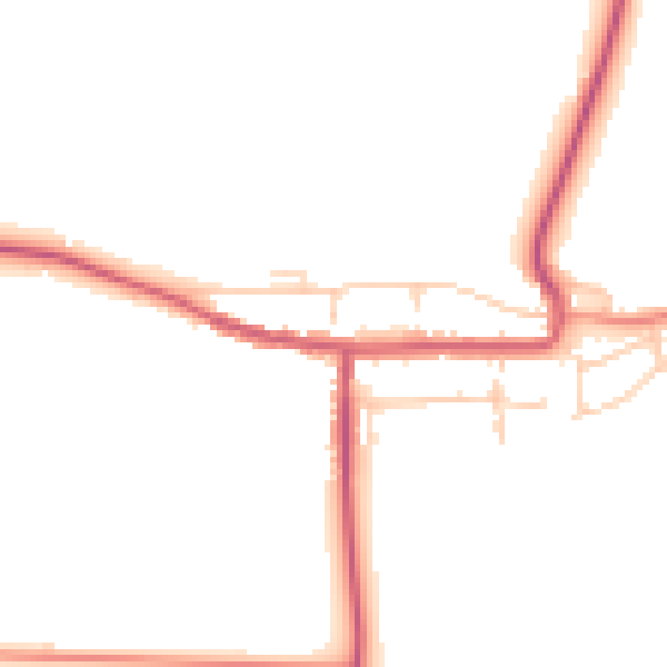 Daytime road noise heatmap for YO61 1LD