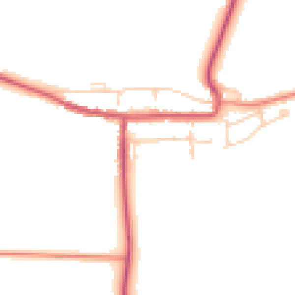 Daytime road noise heatmap for YO61 1NF