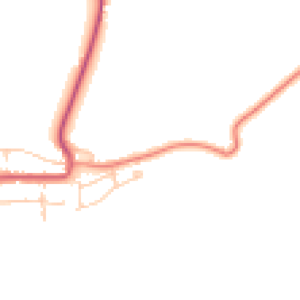 Daytime road noise heatmap for YO61 1NG
