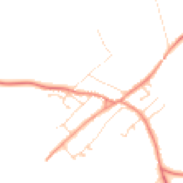 Daytime road noise heatmap for YO61 1QA