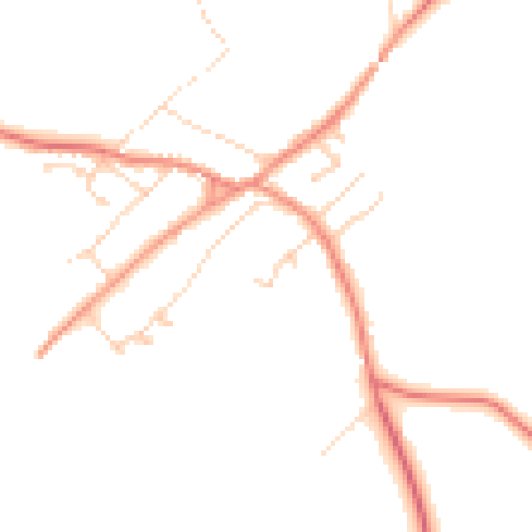 Daytime road noise heatmap for YO61 1QS