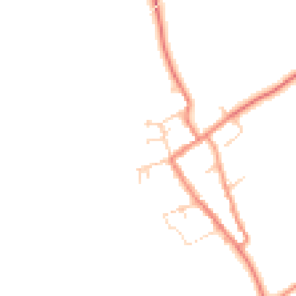 Daytime road noise heatmap for YO61 2NW