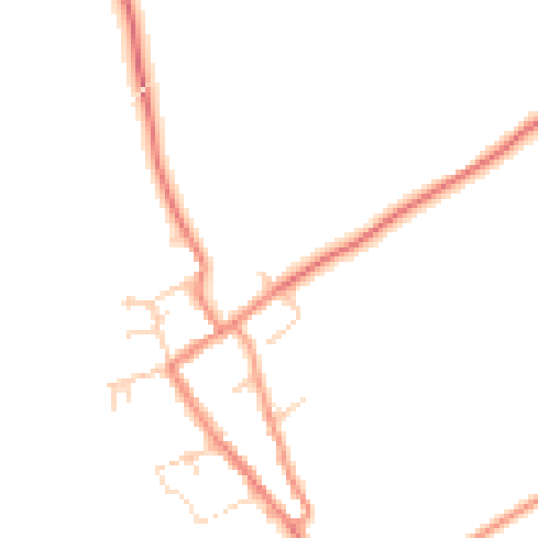 Daytime road noise heatmap for YO61 2QA
