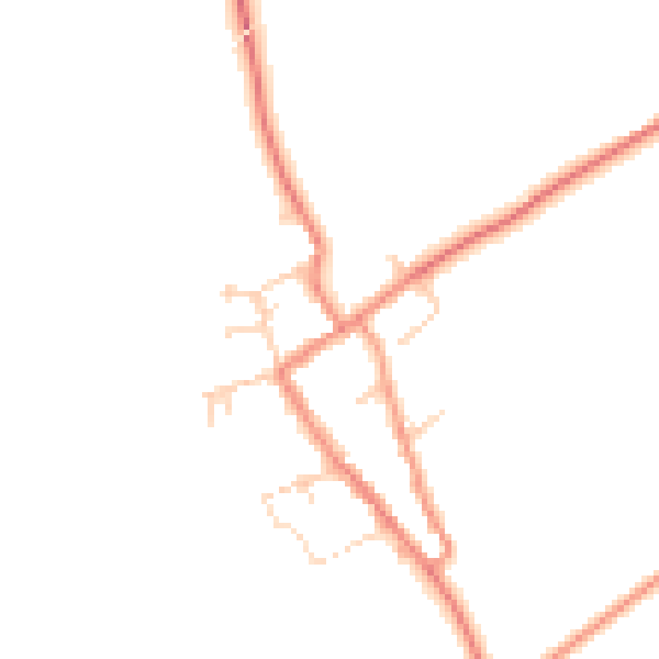Daytime road noise heatmap for YO61 2QL