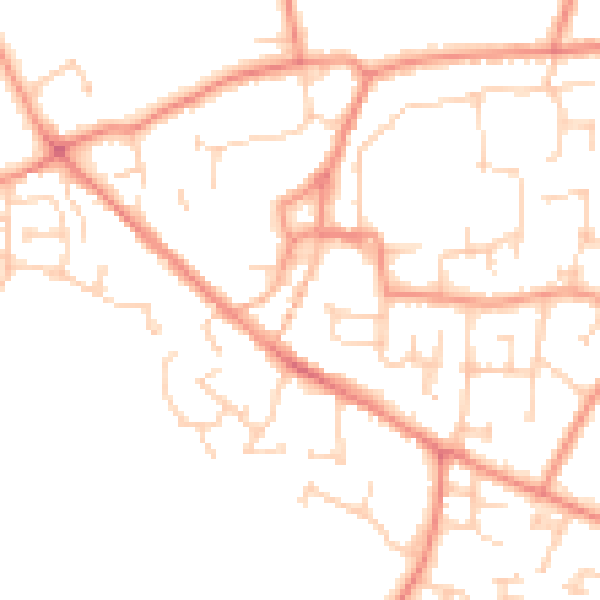Daytime road noise heatmap for YO61 3AE