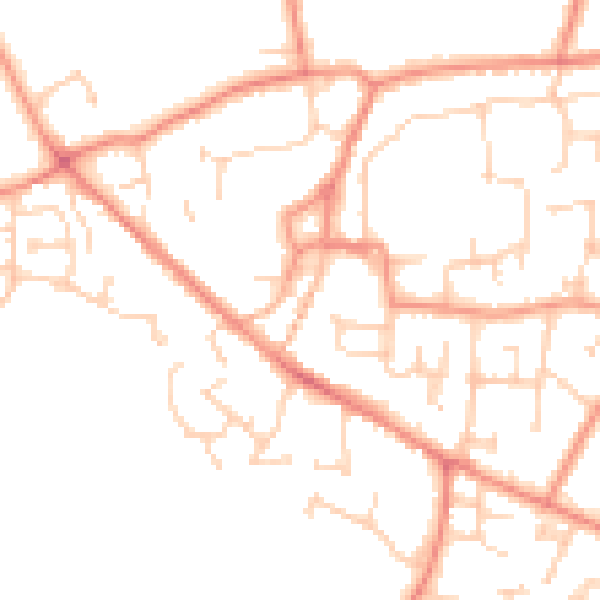 Daytime road noise heatmap for YO61 3AF