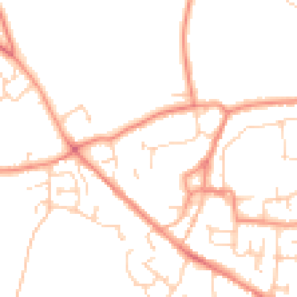 Daytime road noise heatmap for YO61 3AP