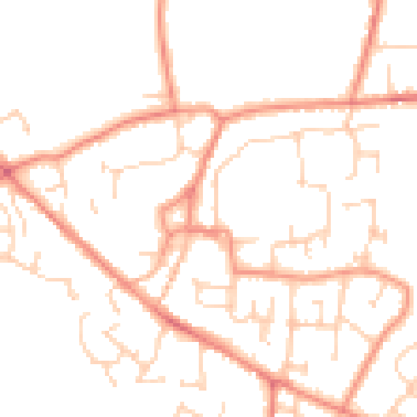 Daytime road noise heatmap for YO61 3BF