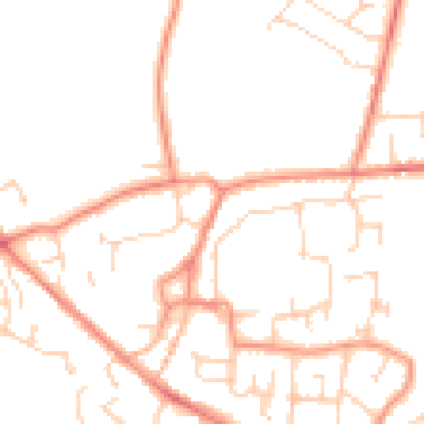 Daytime road noise heatmap for YO61 3BL