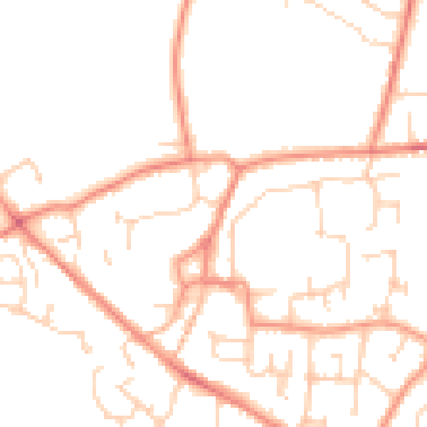 Daytime road noise heatmap for YO61 3BN