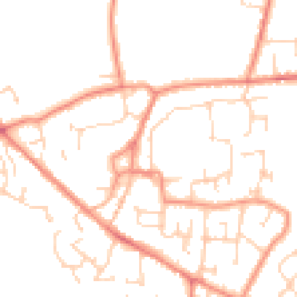 Daytime road noise heatmap for YO61 3BP