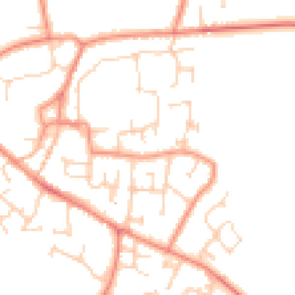 Daytime road noise heatmap for YO61 3BX