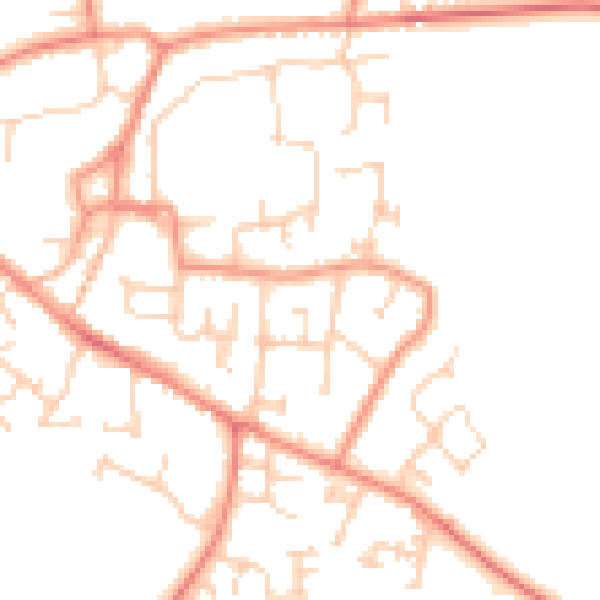Daytime road noise heatmap for YO61 3DH
