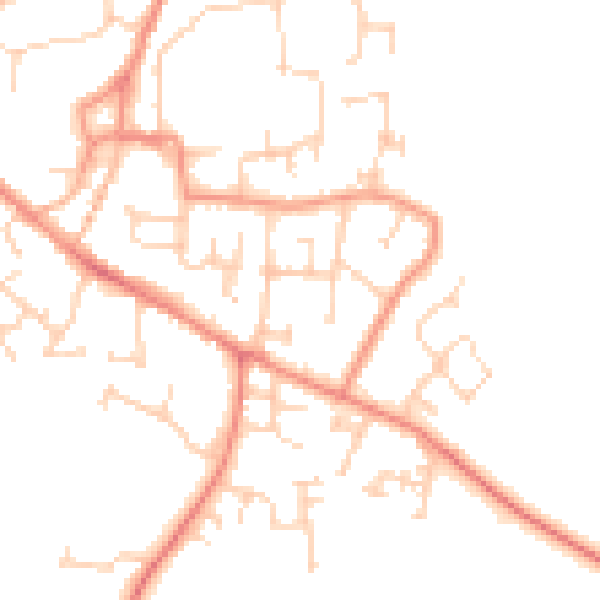 Daytime road noise heatmap for YO61 3FN