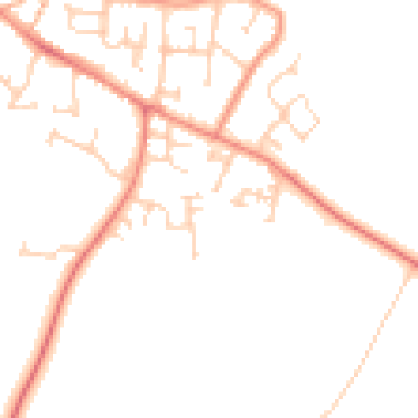 Daytime road noise heatmap for YO61 3FQ
