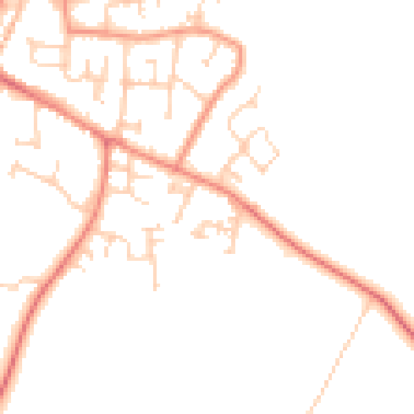 Daytime road noise heatmap for YO61 3FZ