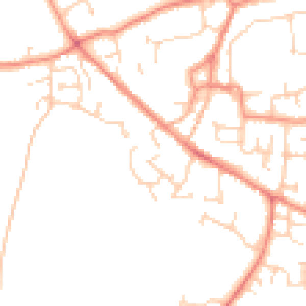 Daytime road noise heatmap for YO61 3GE