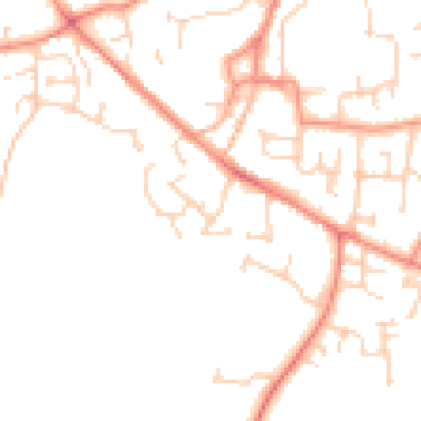 Daytime road noise heatmap for YO61 3GG