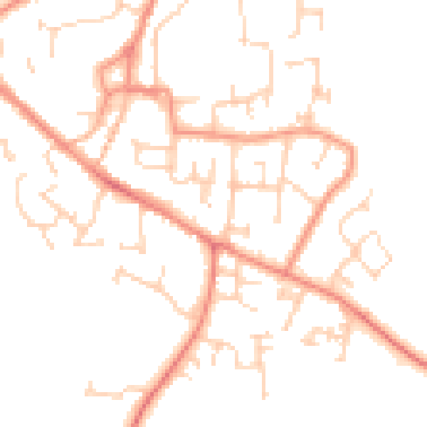 Daytime road noise heatmap for YO61 3GW