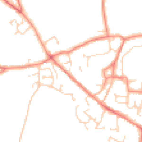 Daytime road noise heatmap for YO61 3HF