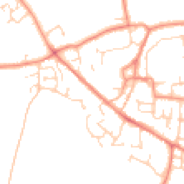 Daytime road noise heatmap for YO61 3HY