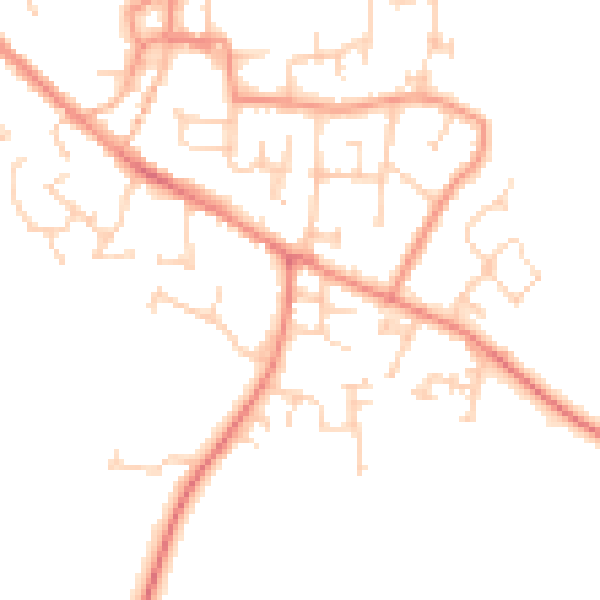 Daytime road noise heatmap for YO61 3JH